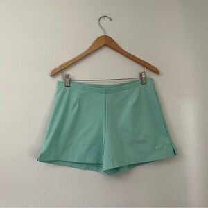 Nike Womens Mint Green turquoise dri-fit running shorts Lined size Small 241440